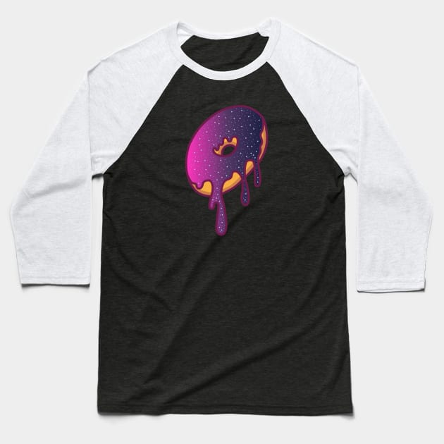 Dripping Galaxy Donut (Purple) Baseball T-Shirt by Graograman